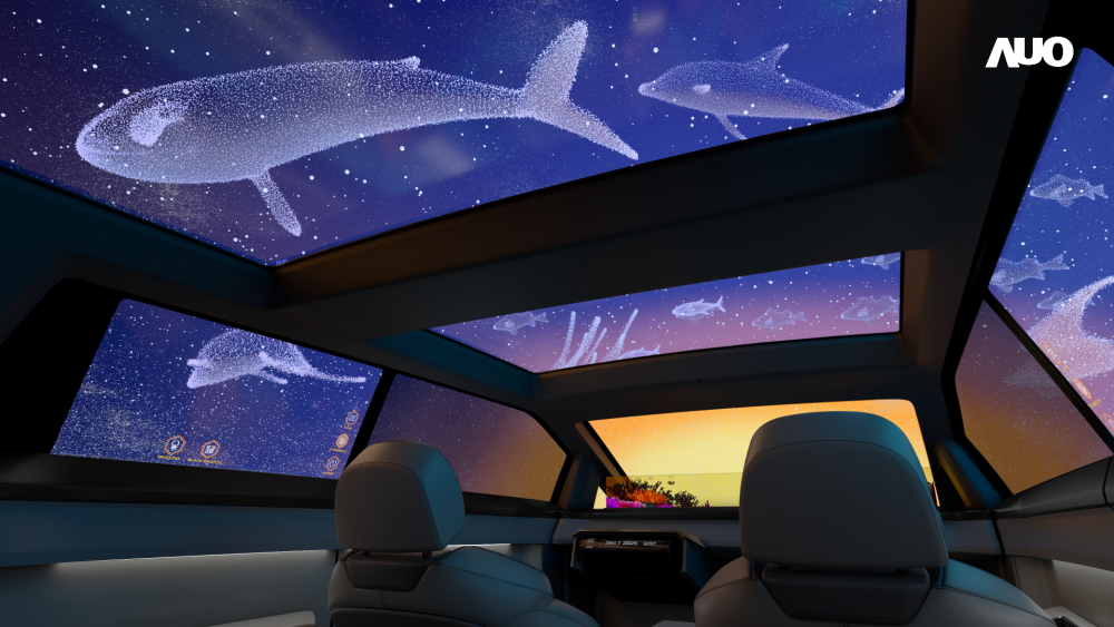 世界杯官方网站入口以Smart Cockpit 2025展示一系列领先业界的Micro LED Display HMI 解决方案，其中幻境全景天幕(Vitrual Sky Canopy)是全球首度导入大尺寸、透明Micro LED 显示器于天窗的应用，带来无边际的沉浸式体验